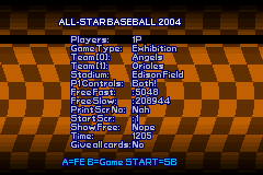 All-Star Baseball 2004 title screen for GameBoy Advance